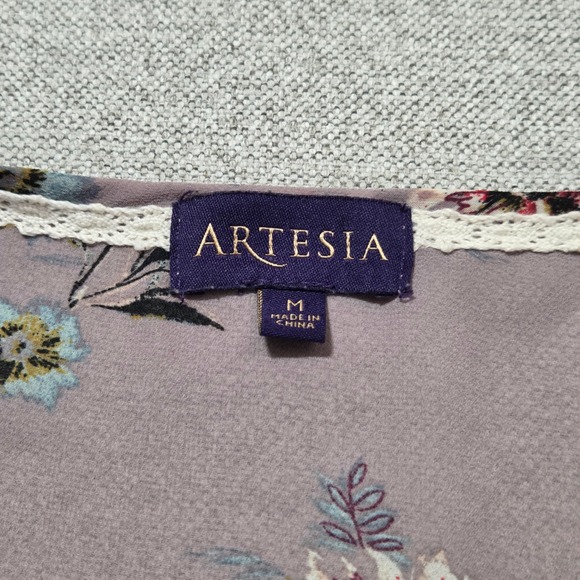 Artesia Floral Print Peplum Blouse Fairy 3/4 Sleeve Ruffle Romantic Women's M‎ - Picture 4 of 6